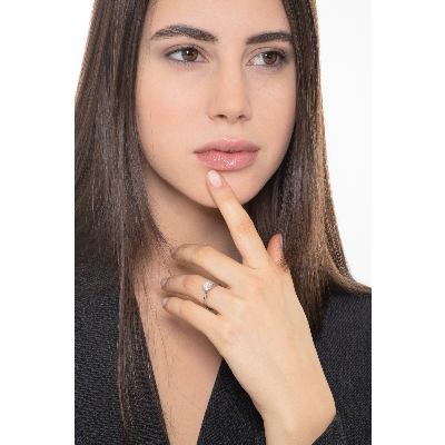 Bague solitaire mariage or blanc 18 ct avec diamant 0.90 ct