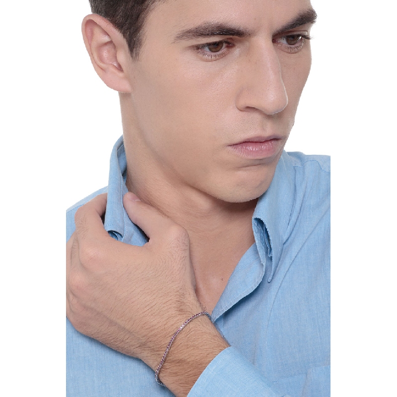 Bracelet Tennis en or blanc 18 carats avec des rubis de 0,01 ct