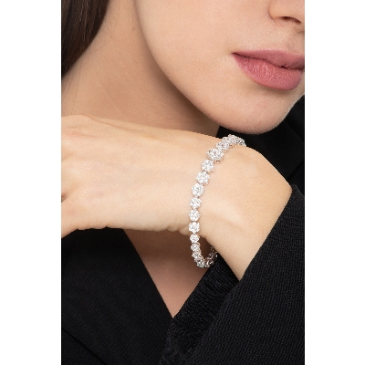 Bracelet fleurs Illusion en or blanc 18k serti de diamants