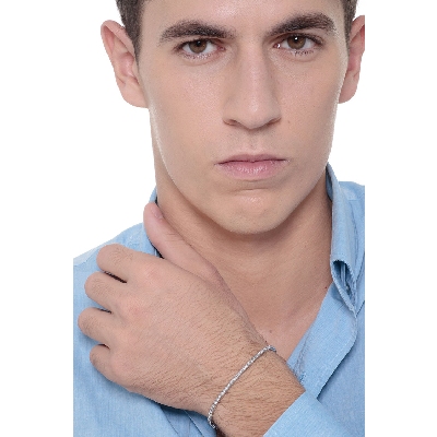 Bracelet rivière de diamants or blanc 750 