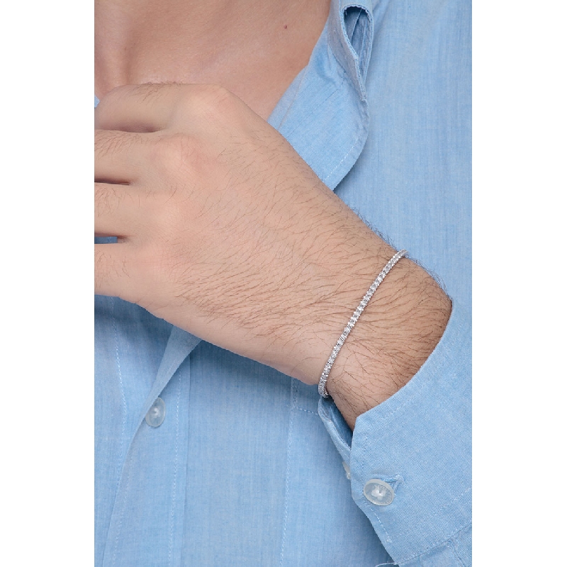 Bracelet rivière de diamants or blanc 750 