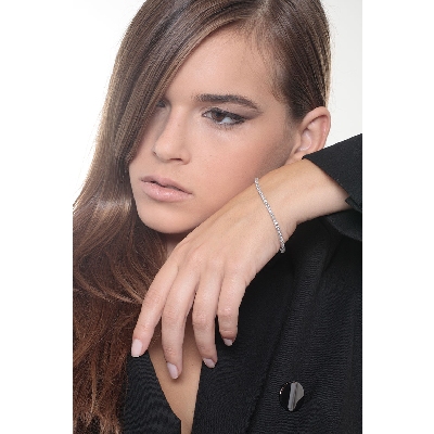 Bracelet rivière de diamants or blanc 750 