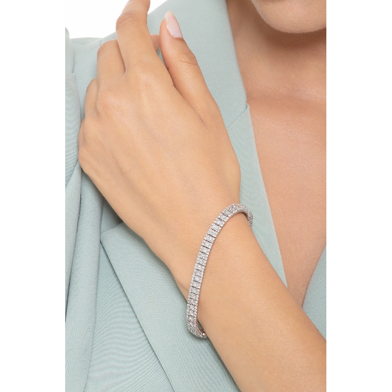 Bracelet rivière design en or blanc 18k avec diamants 