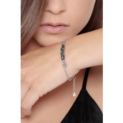 Bracelet diamants noirs et blancs or blanc 18 carats  2