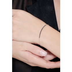 Bracelet barrette en diamants noirs en or blanc 18k  2