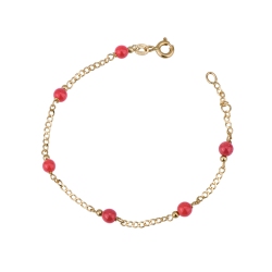 Bracelet en or 18k et petits coraux pour enfants