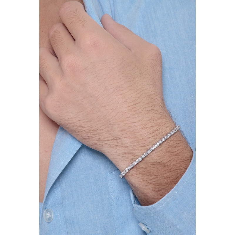 Bracelet tennis en or blanc 18k et diamants blancs