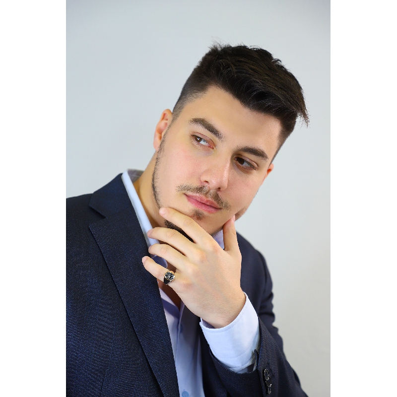 Bague diamants noirs en or rose 18 carats 