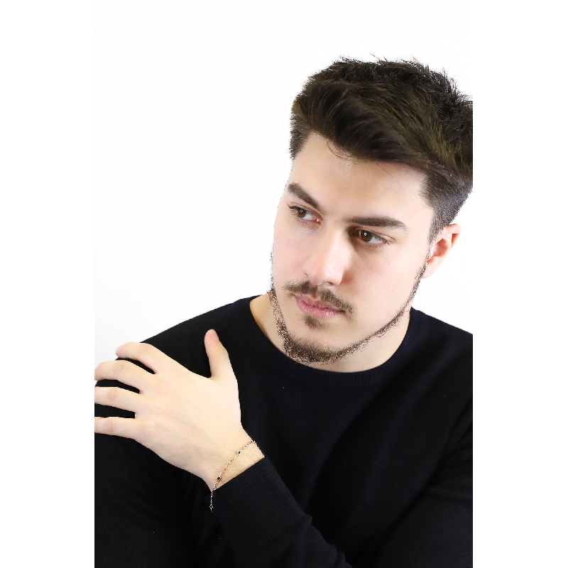 Bracelet en or rose 18k avec diamants noirs