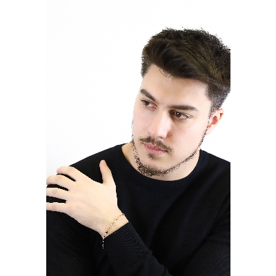 Bracelet en or rose 18k avec diamants noirs