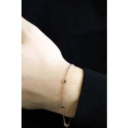 Bracelet en or rose 18k avec diamants noirs 2