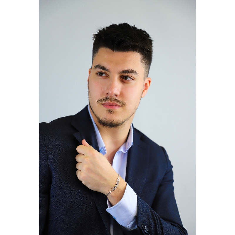 Bracelet gourmette 6 maillons rolò en or blanc 18k avec diamants, 19,0+0,5 cm