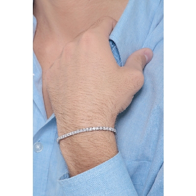 Tennis bracelet avec diamants or blanc 750