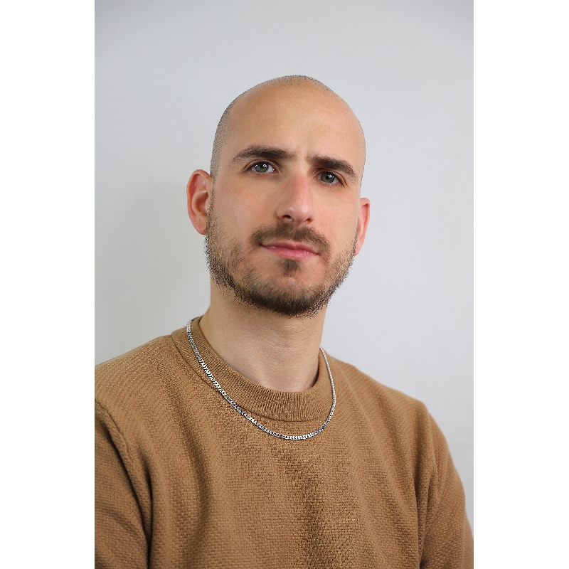 Collier à mailles gourmette en or blanc 18k, cm 50.