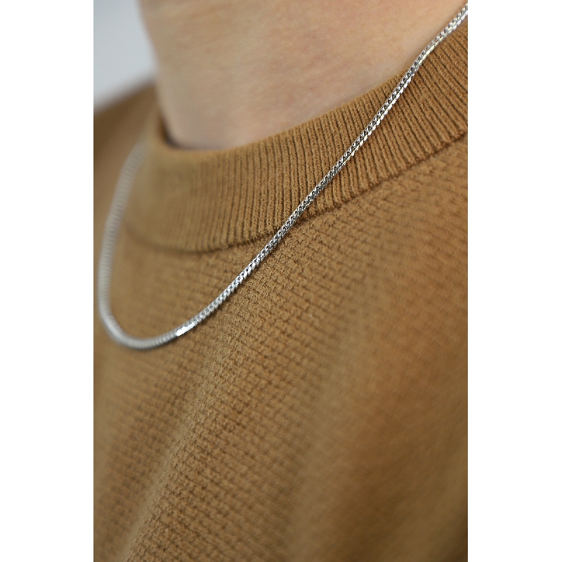 Chaîne homme en or blanc à maillons gourmette
