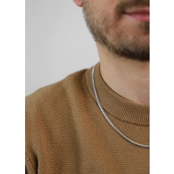 Chaîne Gourmette, Or Blanc 750, longueur 50 cm 2