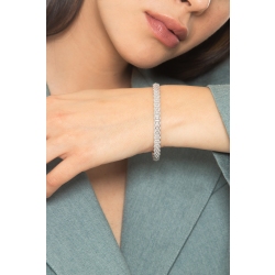 Bracelet rigide design en or blanc 18 carats avec diamants 2