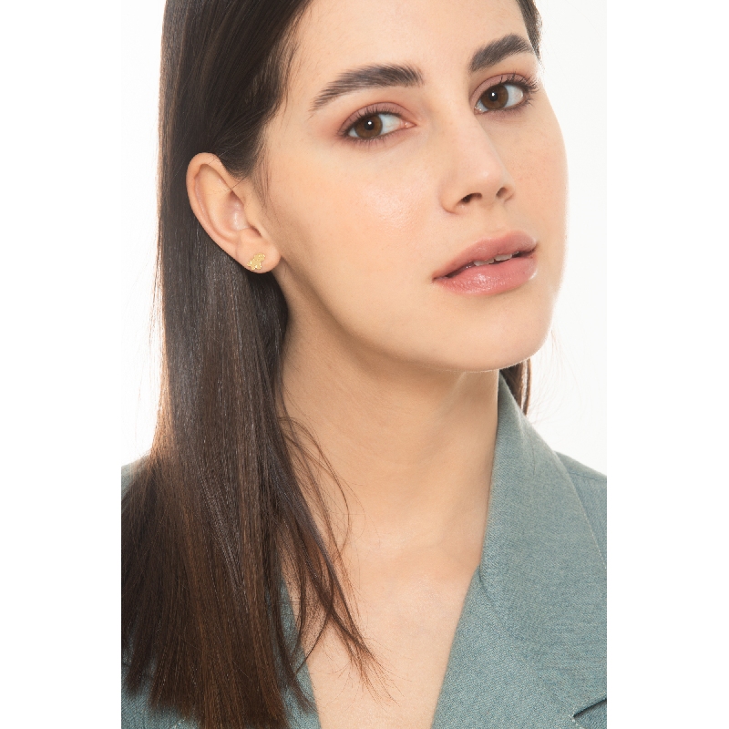 Boucles d’oreilles en or jaune 18k petit chien