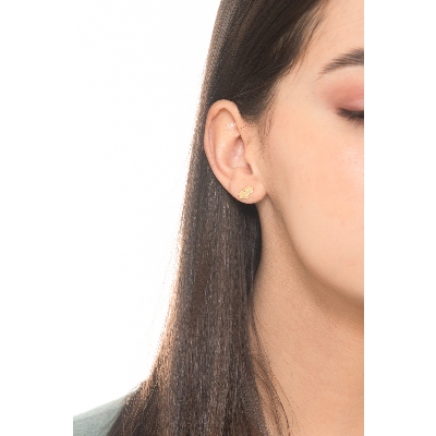 Boucles d’oreilles en or jaune 18k petit chien