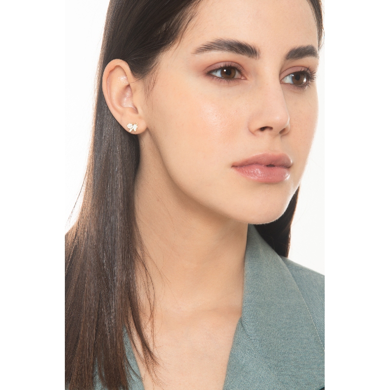 Boucles d'oreilles en or jaune 18k et petit chat