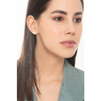 Boucles d'oreilles en or jaune 18k et petit chat