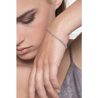 Bracelet tennis diamants or blanc 18k 