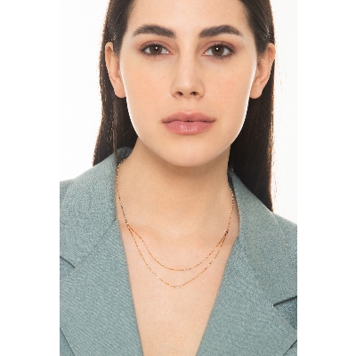 Collier en or jaune 18k à double fil