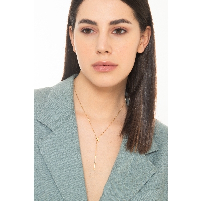 Collier en or jaune 18 carats avec barre