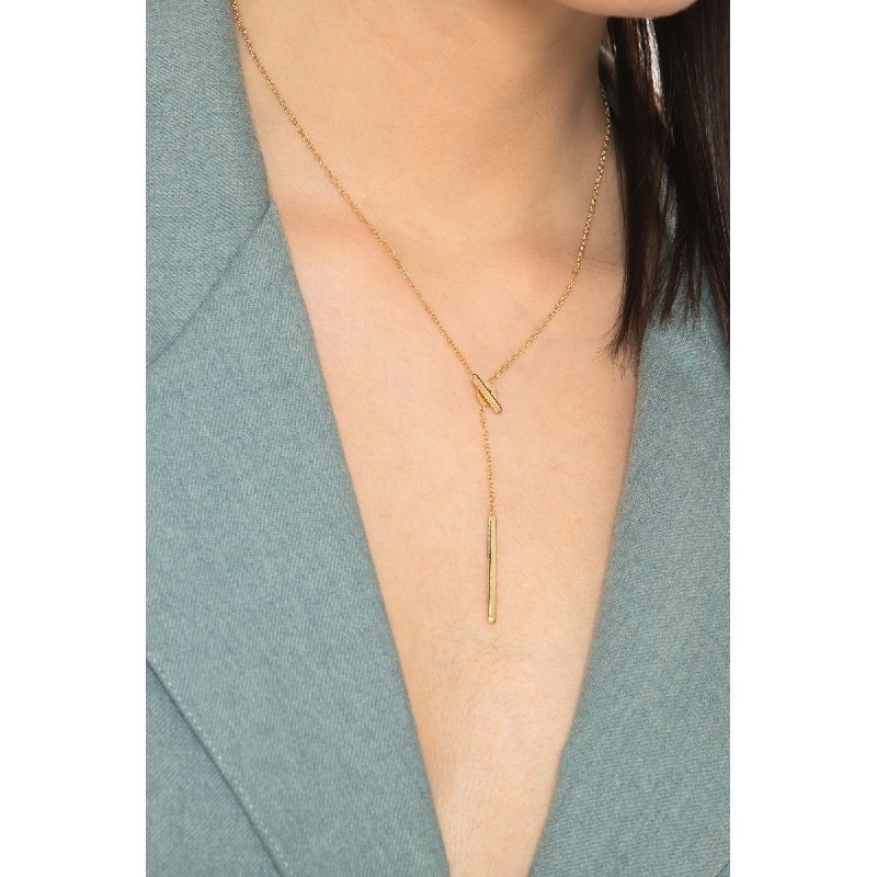 Collier en or jaune 18 carats avec barre