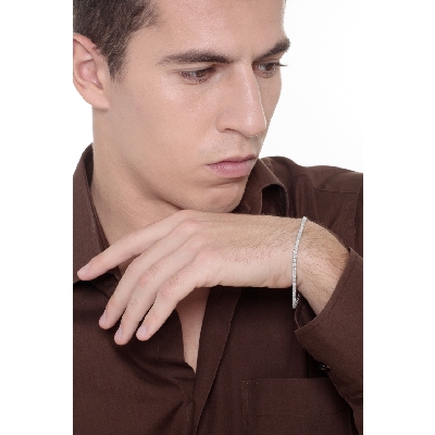 Bracelet tennis en or blanc 18k avec diamants 0.02 ct