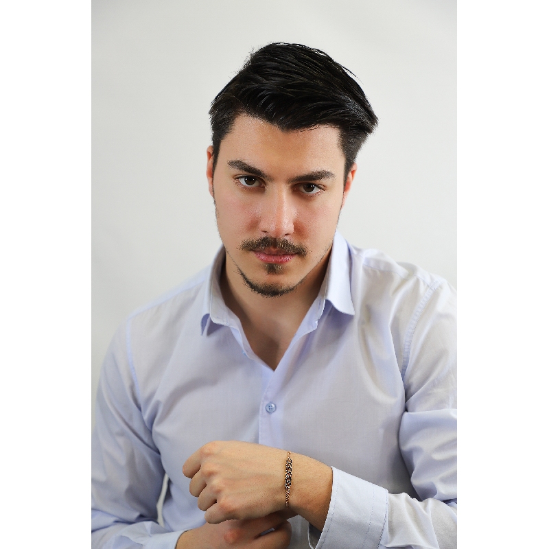 Bracelet gourmette 6 maillons en or rose 18k avec diamants noirs 