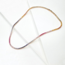 Collier tennis saphirs multicolores 2