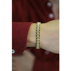 Bracelet homme semi-rigide en or jaune 18 kt avec zircons 2