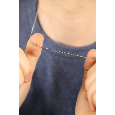 Chaine maille vénitienne en or blanc 18k - 50 cm