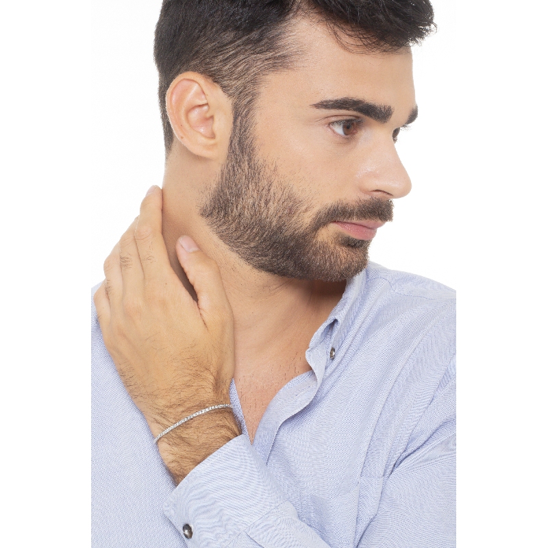 Bracelet tennis femme homme diamants or blanc 18k