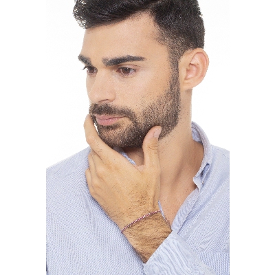 Bracelet Tennis en or blanc 18k serti de rubis taille brillant