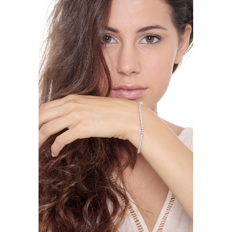 Bracelet tennis homme et femme en or blanc 18k