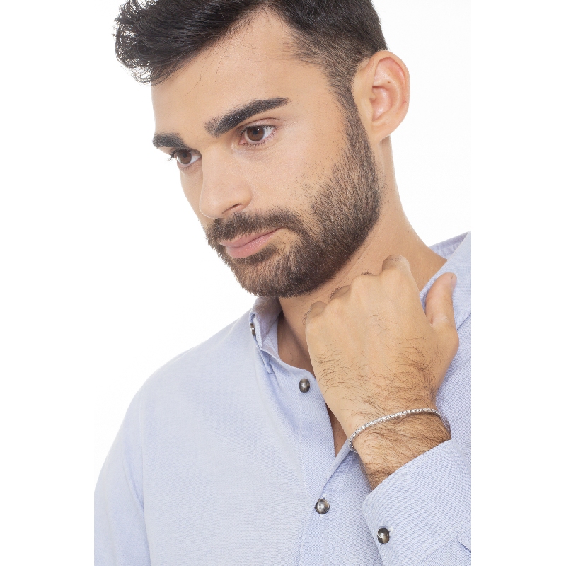 Tennis bracelet homme femme diamants or blanc 18k 