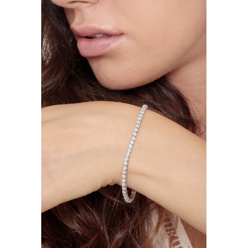 Tennis bracelet homme femme diamants or blanc 18k 