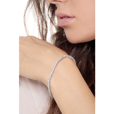 Bracelet diamants tennis or blanc 18k 