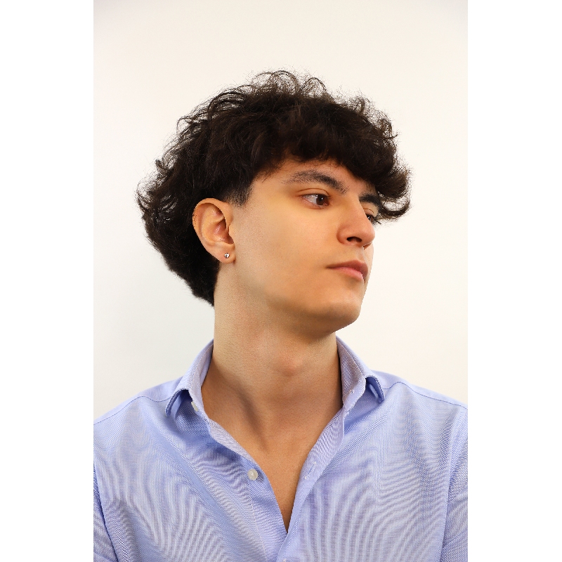 Clous d'oreilles Zircon Or Blanc 18K 3,25mm