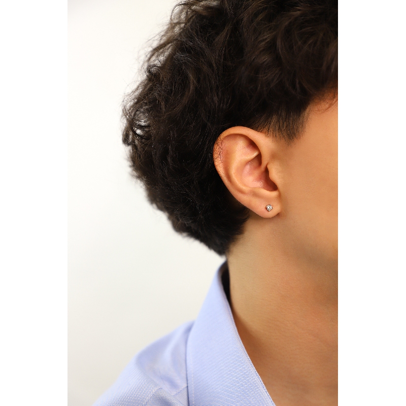 Clous d'oreilles Zircon Or Blanc 18K 3,25mm