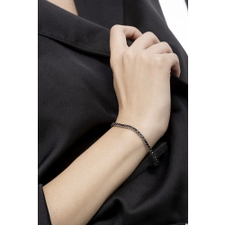 Bracelet Tennis en or blanc 18k avec diamants noirs sur des griffes brunies 2