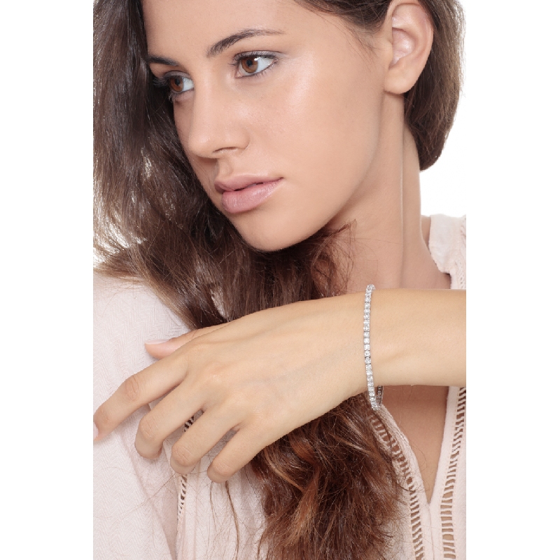 Bracelet avec diamants tennis en or blanc 18k 