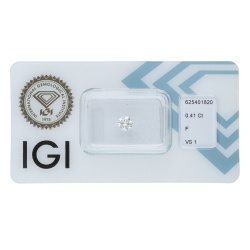Diamant Certifié IGI  CT 0,41  F   VS1