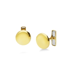 Boutons de manchette ronds en or jaune 18k