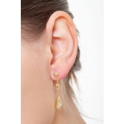 Boucles d'oreilles pendantes en forme de goutte en or jaune 18 ct 2