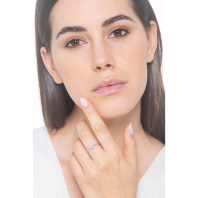 Bague diamant taille cœur 0,70 ct GIA en or blanc 18k