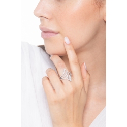 Bague Graduée en or blanc 18k et diamants 2