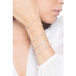 Bracelet à ressort en or blanc 18 carats avec diamants 2